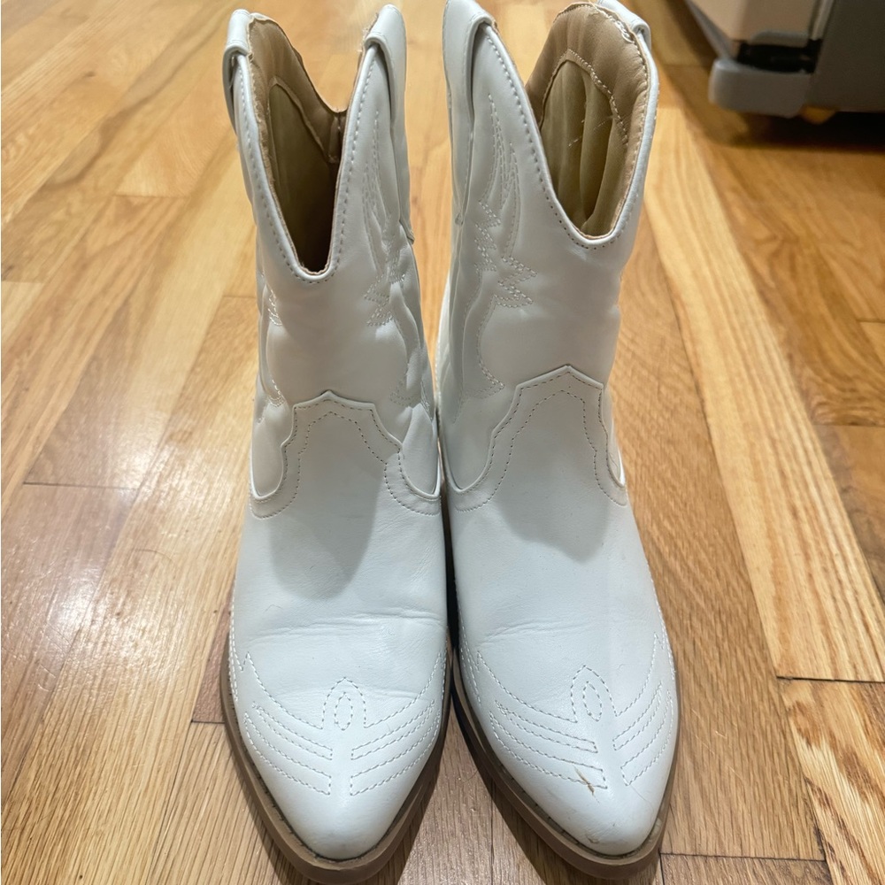 Boutique brand white boots. Gently worn